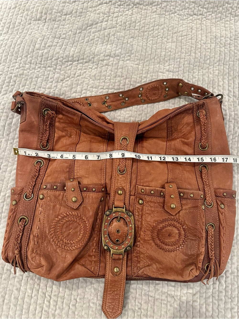Betsey Johnson Y2K Vintage Authentic Genuine Leather Boho Bag - Picture 11 of 16